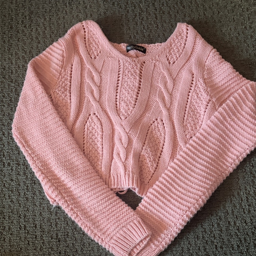 Pink Cable Knit Sweater